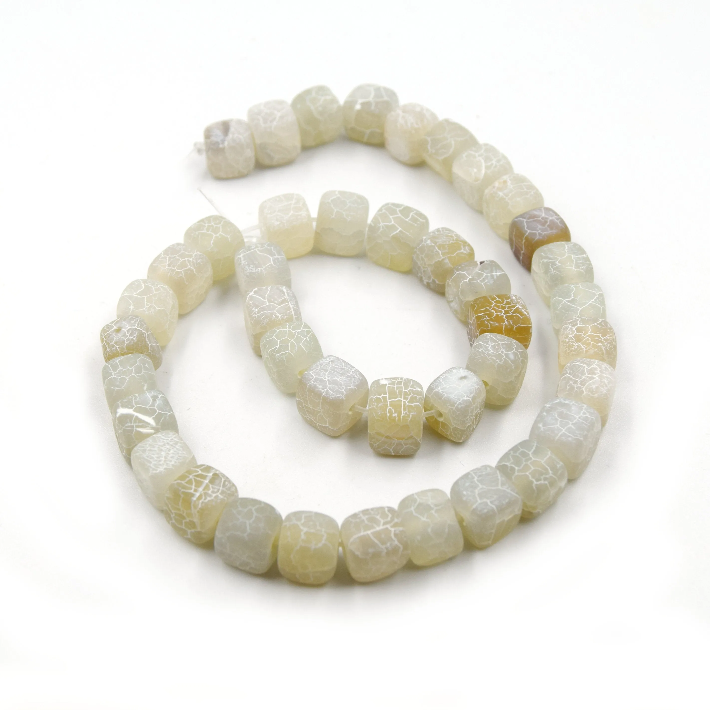 Cube Frosted Agate Beads | Dyed Matte Crackle Cube Gemstone Beads - 10mm Available - 5 Colors
