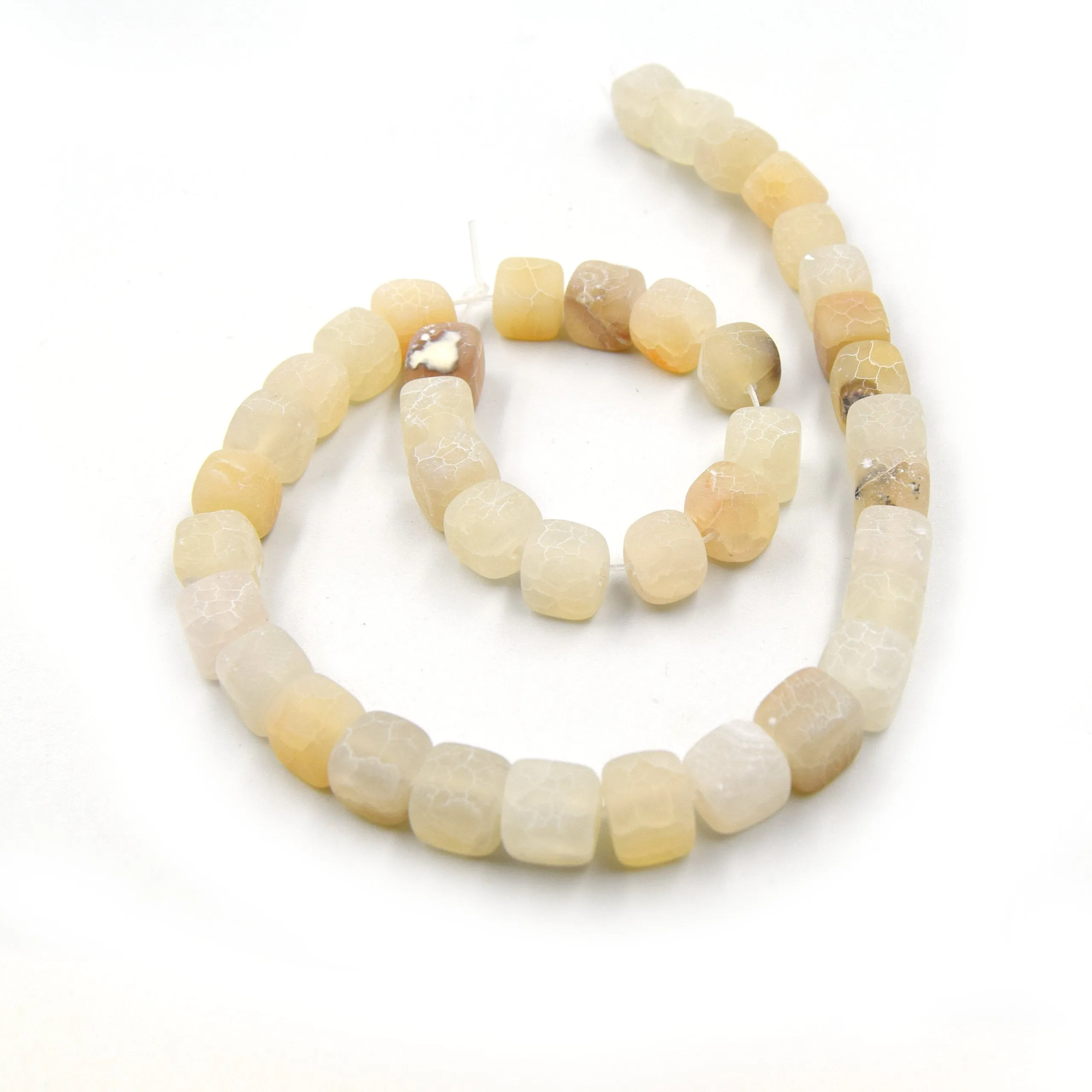 Cube Frosted Agate Beads | Dyed Matte Crackle Cube Gemstone Beads - 10mm Available - 5 Colors