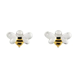 D for Diamond Bee stud earrings