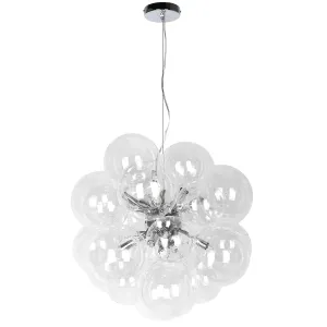 Dainolite 6 Light Halogen Pendant Polished Chrome with Clear Glass CMT-206P-CLR-PC