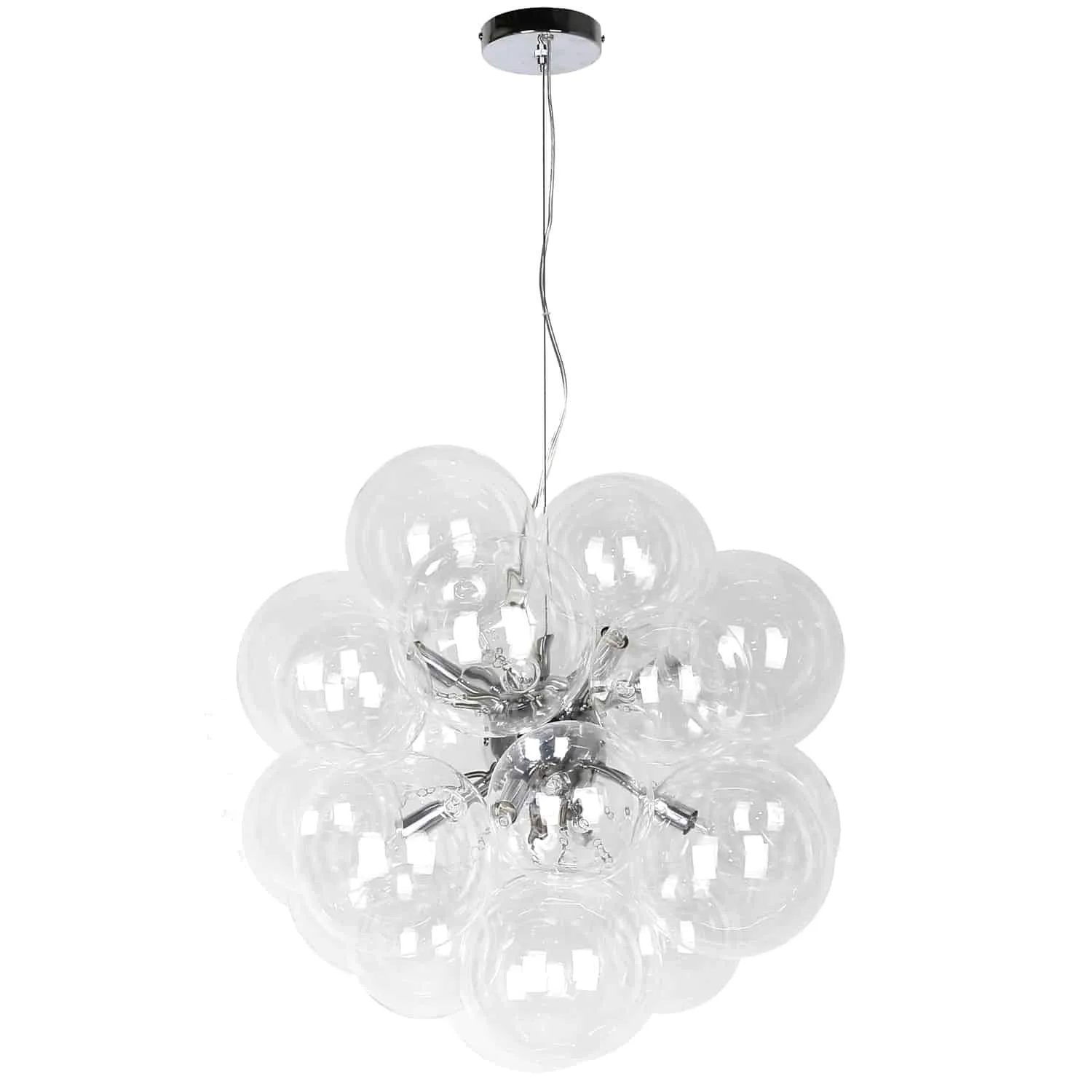 Dainolite 6 Light Halogen Pendant Polished Chrome with Clear Glass CMT-206P-CLR-PC