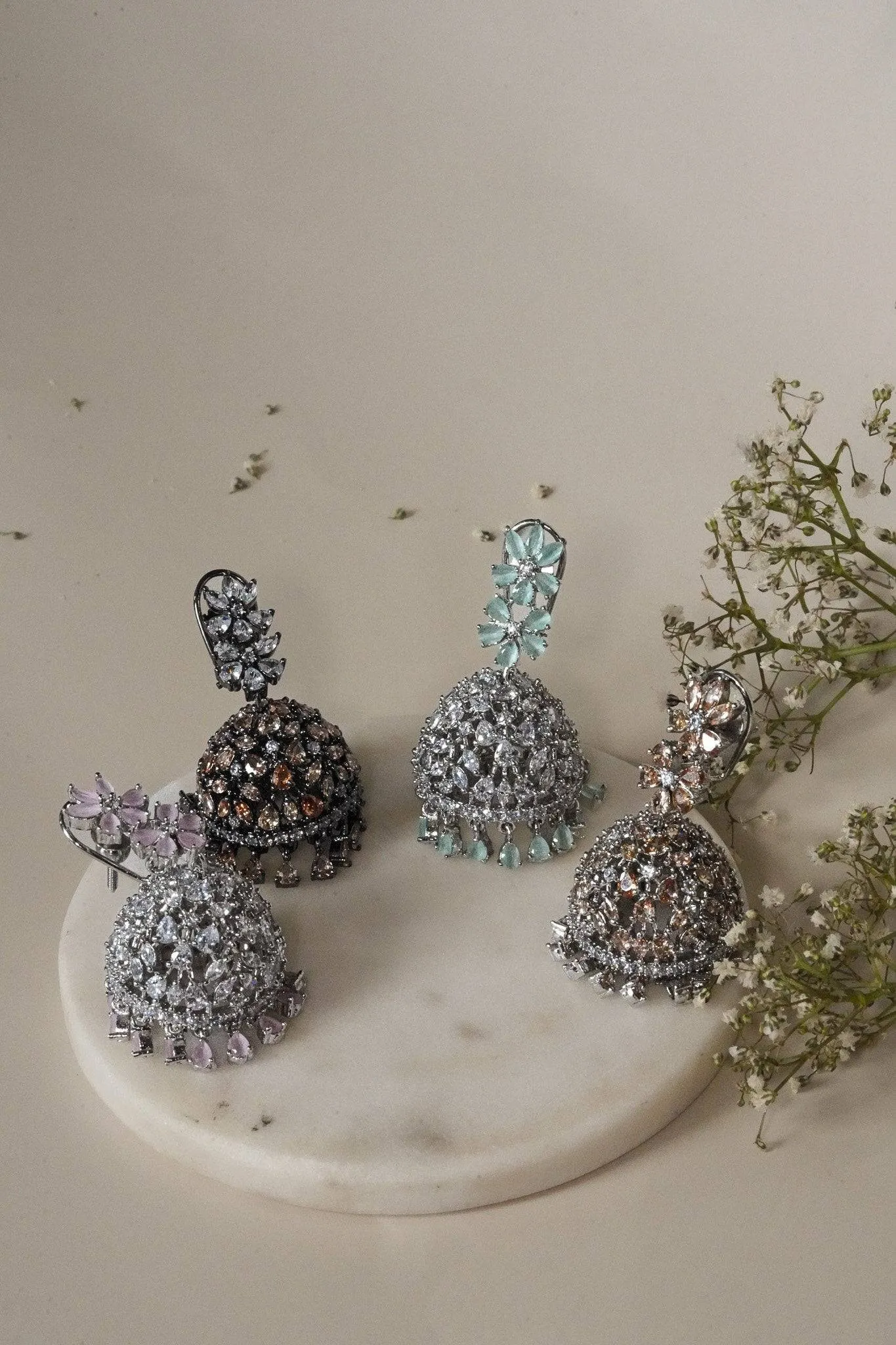 Dariya- AD Jhumka Earrings