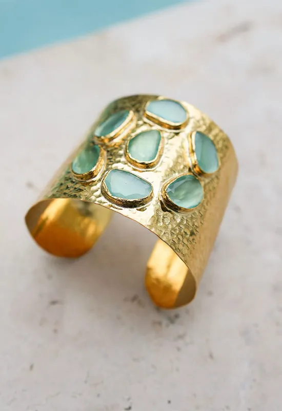 Debbie Katz - Aida Bracelet 18k Gold Turq Cat Eye Stone