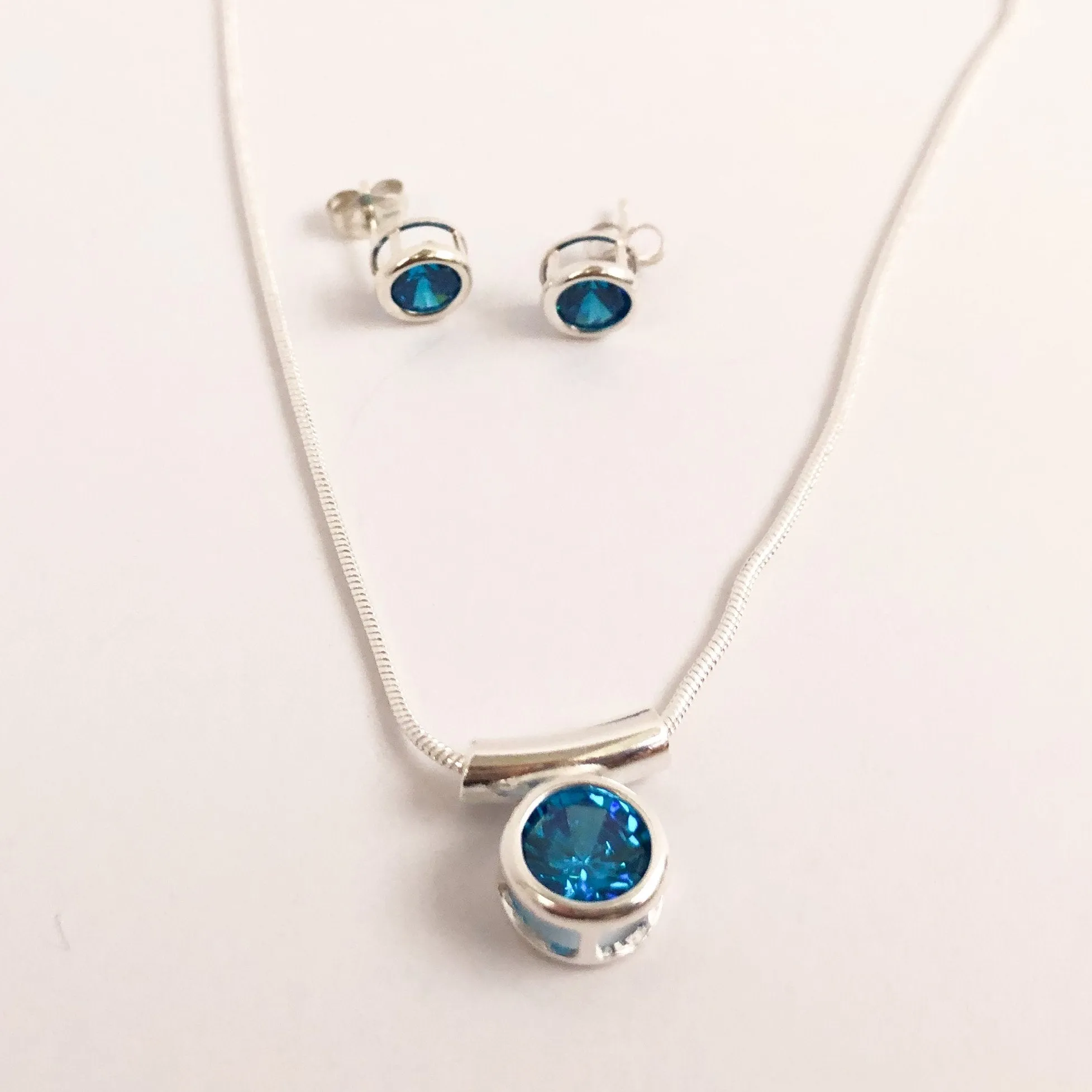 December Blue Zircon CZ Birthstone Earrings