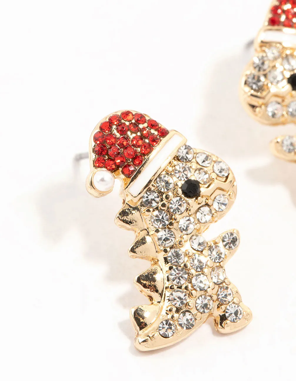 Diamante Dinosaurs Mini Stud Earrings