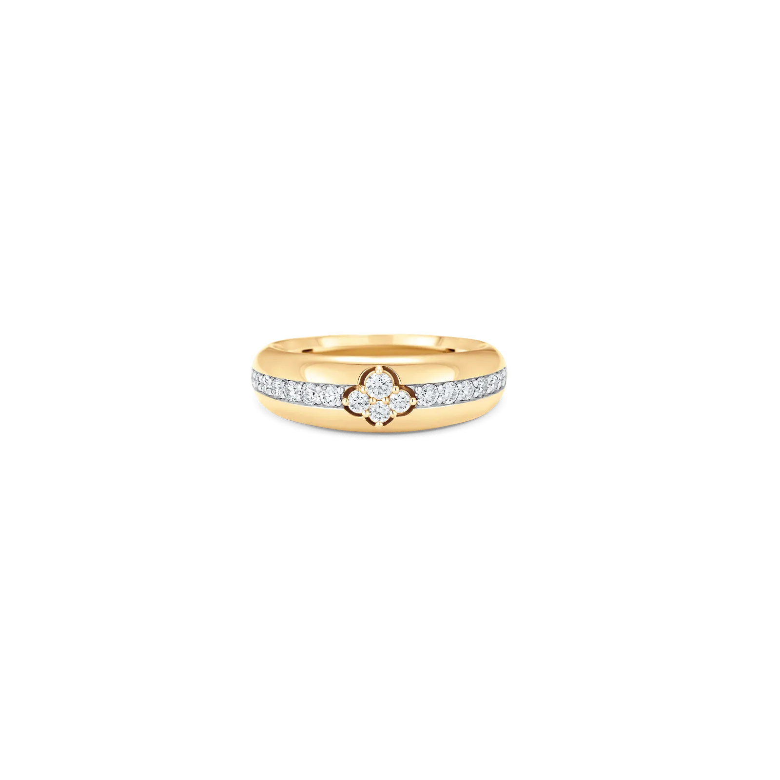 Dujour Diamond Row and Four-Cluster Gold Ring