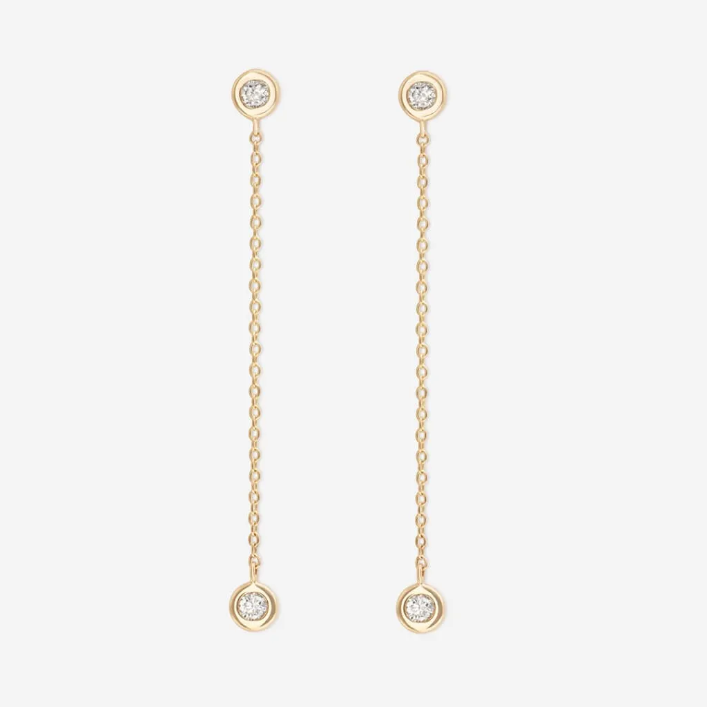 Duple Diamond Drop Earrings | 9ct Gold