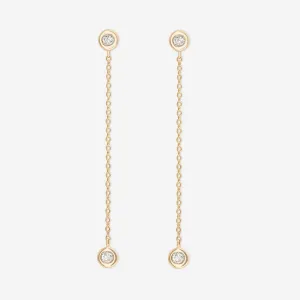 Duple Diamond Drop Earrings | 9ct Gold