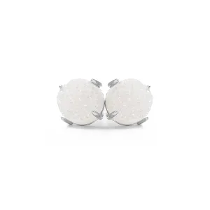 Eden Collection - Silver Pearl Quartz Stud Earrings