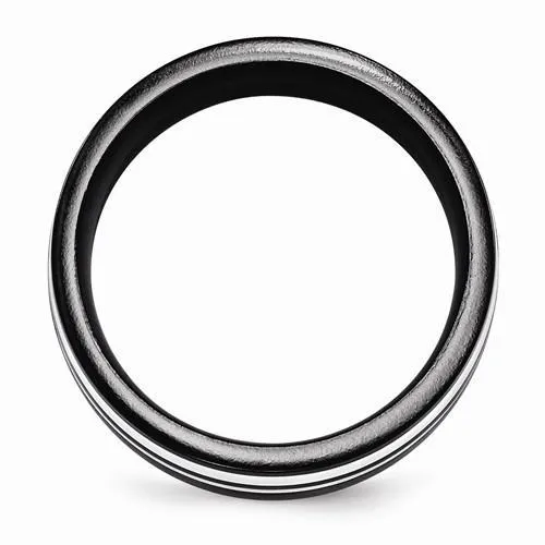 Edward Mirell Black Ti & Sterling Silver Ring - 9mm