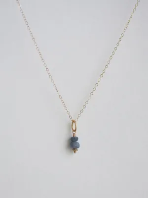 Elle Necklace with Blue Sapphire - 14k Gold