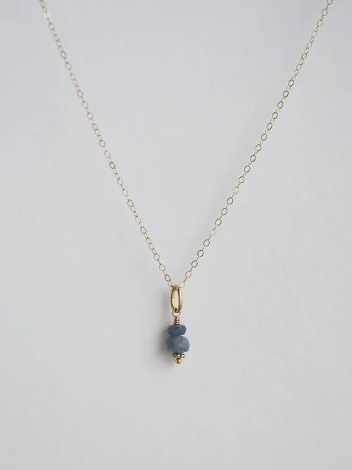 Elle Necklace with Blue Sapphire - 14k Gold