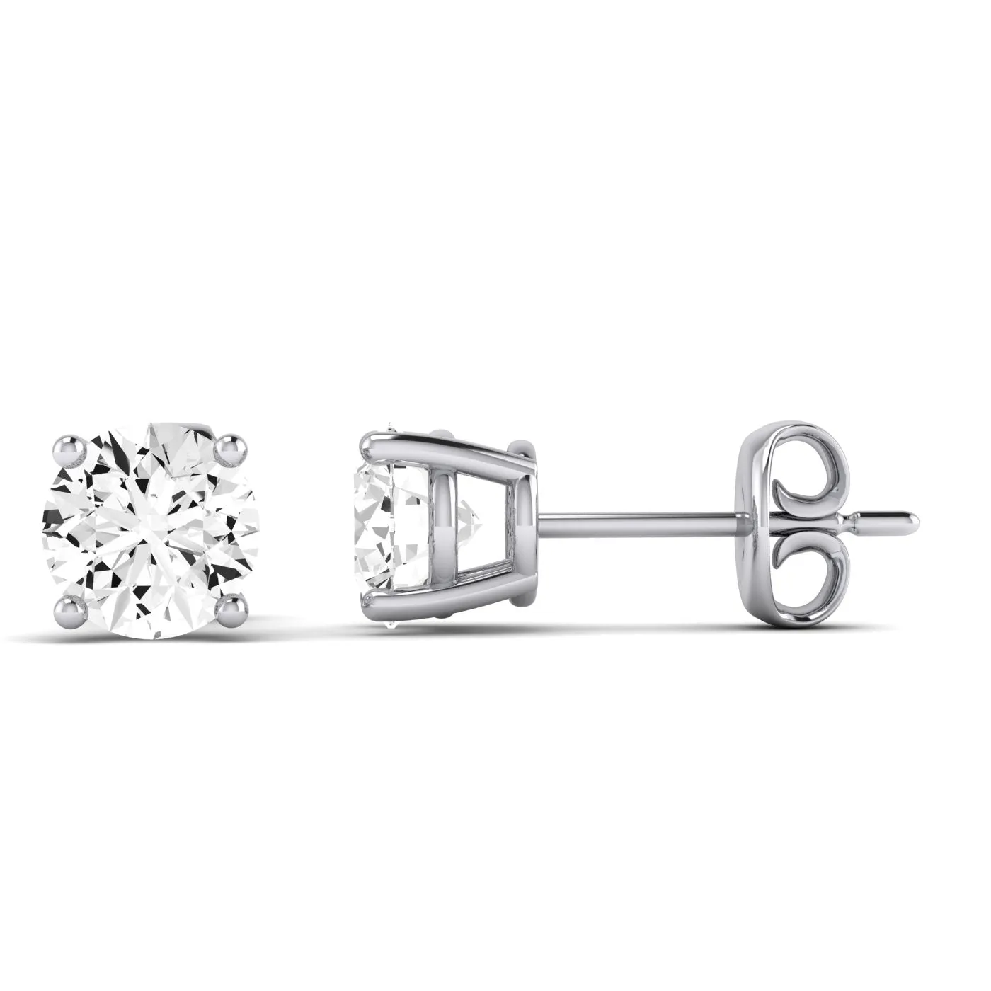 Elowen Round Cut Lab Diamond Stud Earrings
