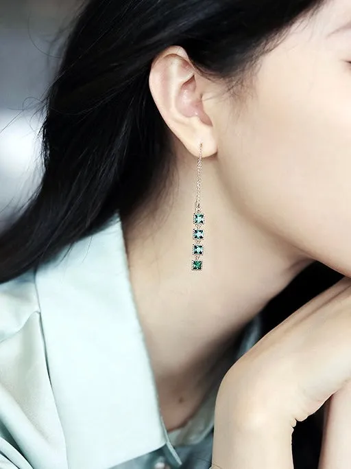 Emerald Tassel Earrings