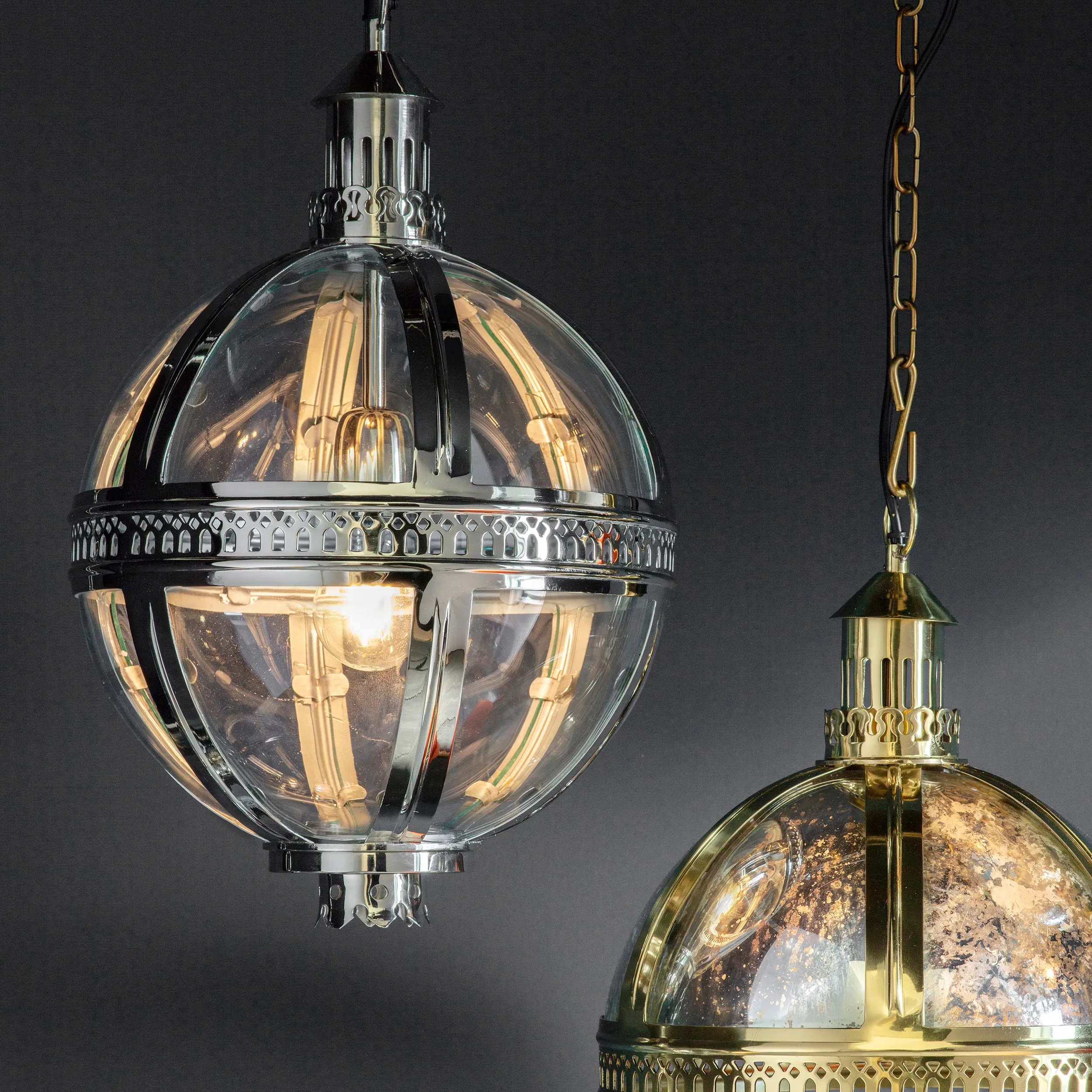 Endon 73109 Vienna 1lt Pendant Bright nickel solid brass plated & clear glass 40W E27 GLS (Required)