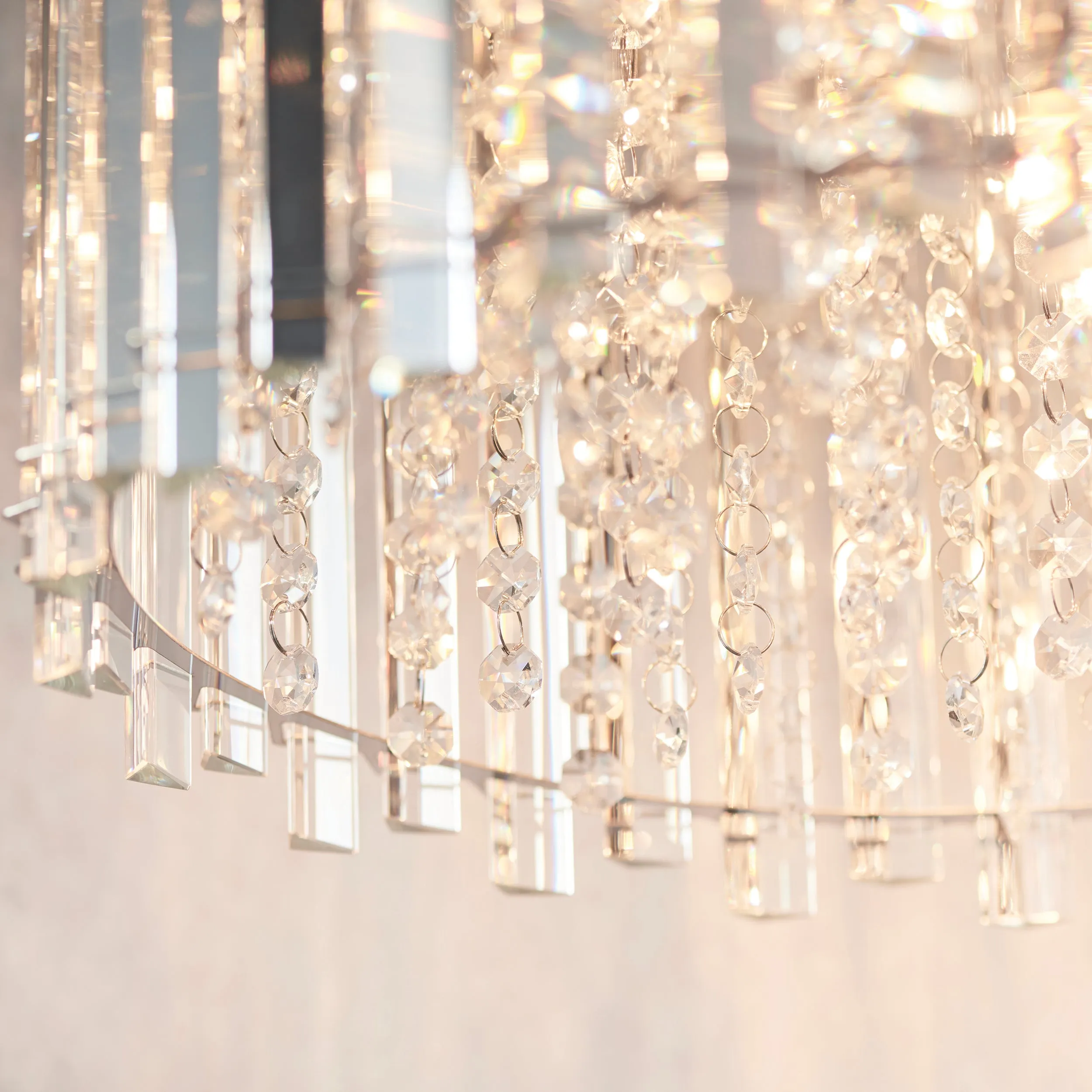 Endon 78699 Hanna 5lt Pendant Clear crystal glass & chrome plate 5 x 3W LED G9 (Required)