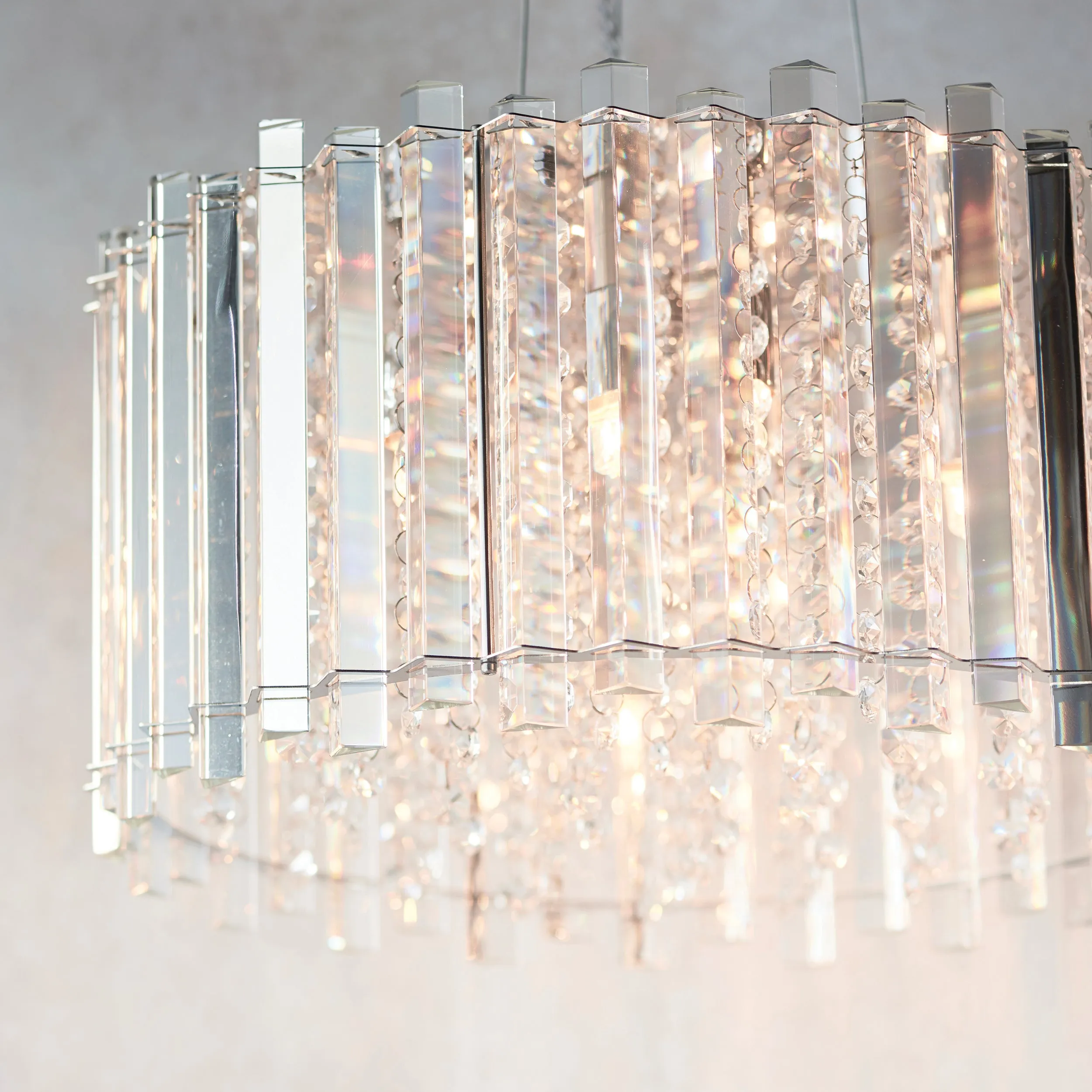 Endon 78699 Hanna 5lt Pendant Clear crystal glass & chrome plate 5 x 3W LED G9 (Required)