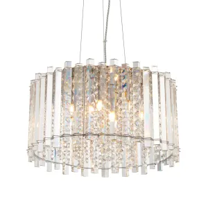 Endon 78699 Hanna 5lt Pendant Clear crystal glass & chrome plate 5 x 3W LED G9 (Required)