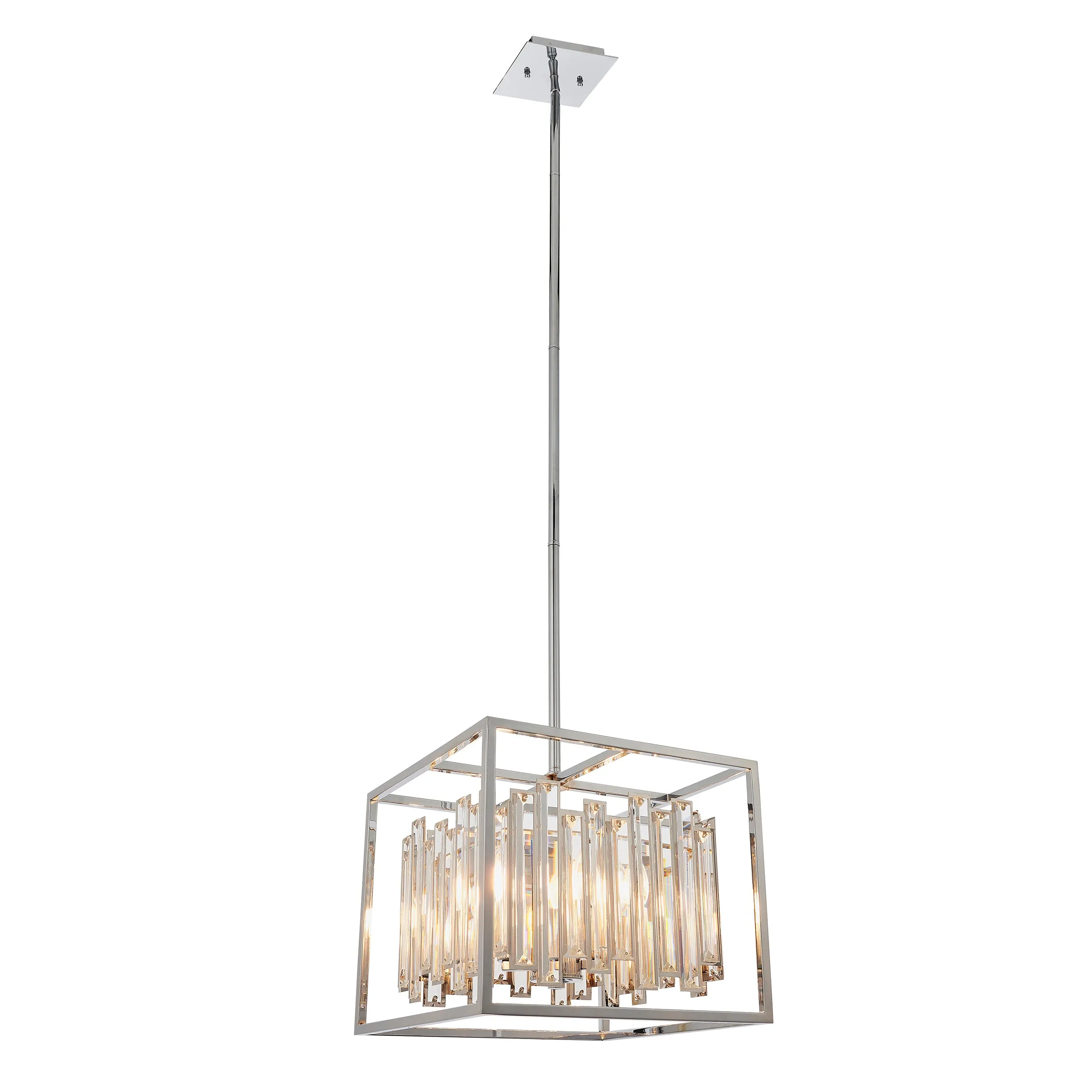 Endon 81930 Acadia 4lt Pendant Clear crystal & chrome plate 4 x 40W E14 candle (Required)