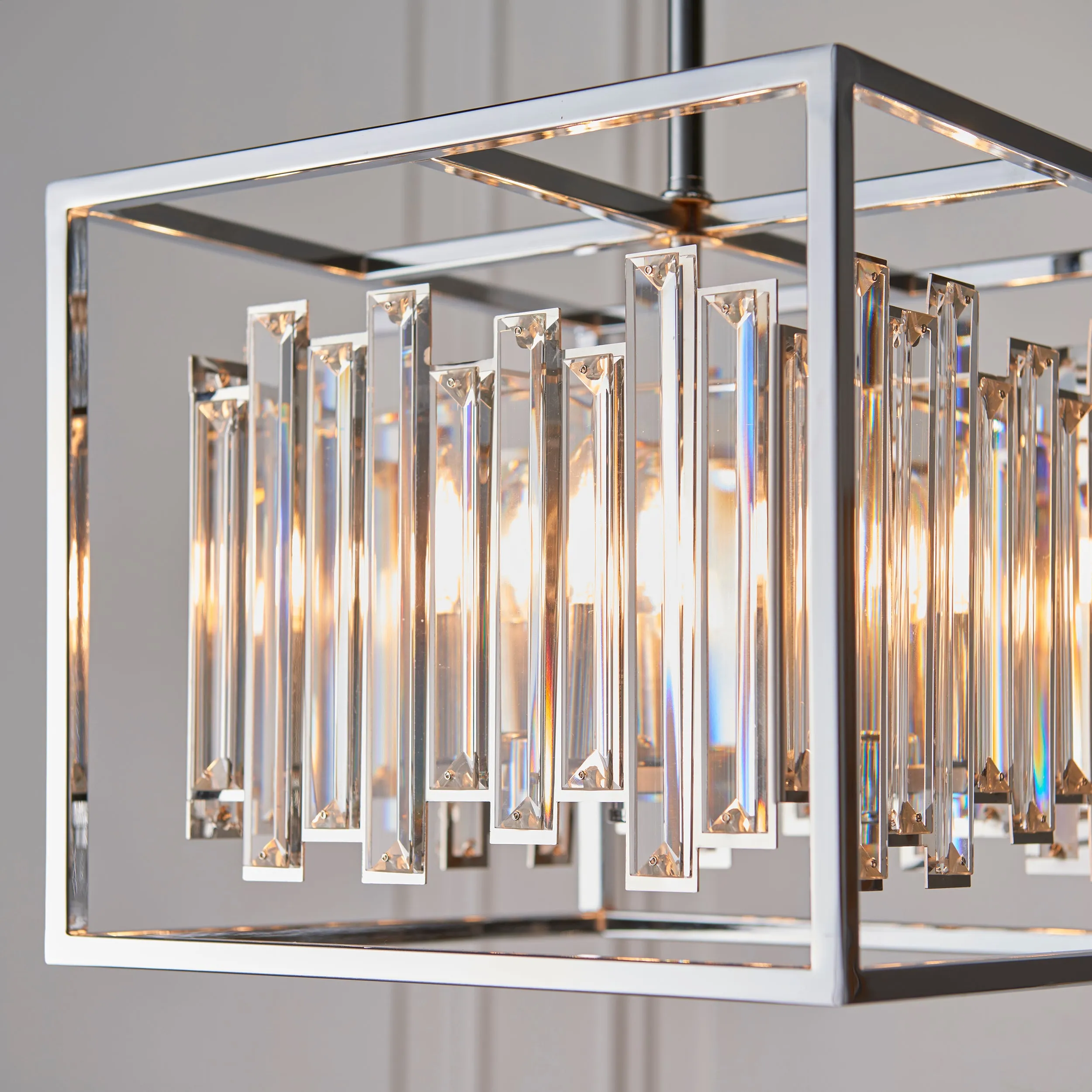 Endon 81930 Acadia 4lt Pendant Clear crystal & chrome plate 4 x 40W E14 candle (Required)