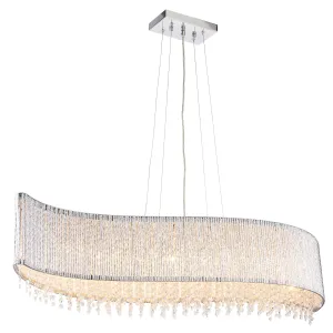 Endon 81979 Galina 8lt Pendant Chrome plate & clear crystal 8 x 25W G9 clear capsule (Required)