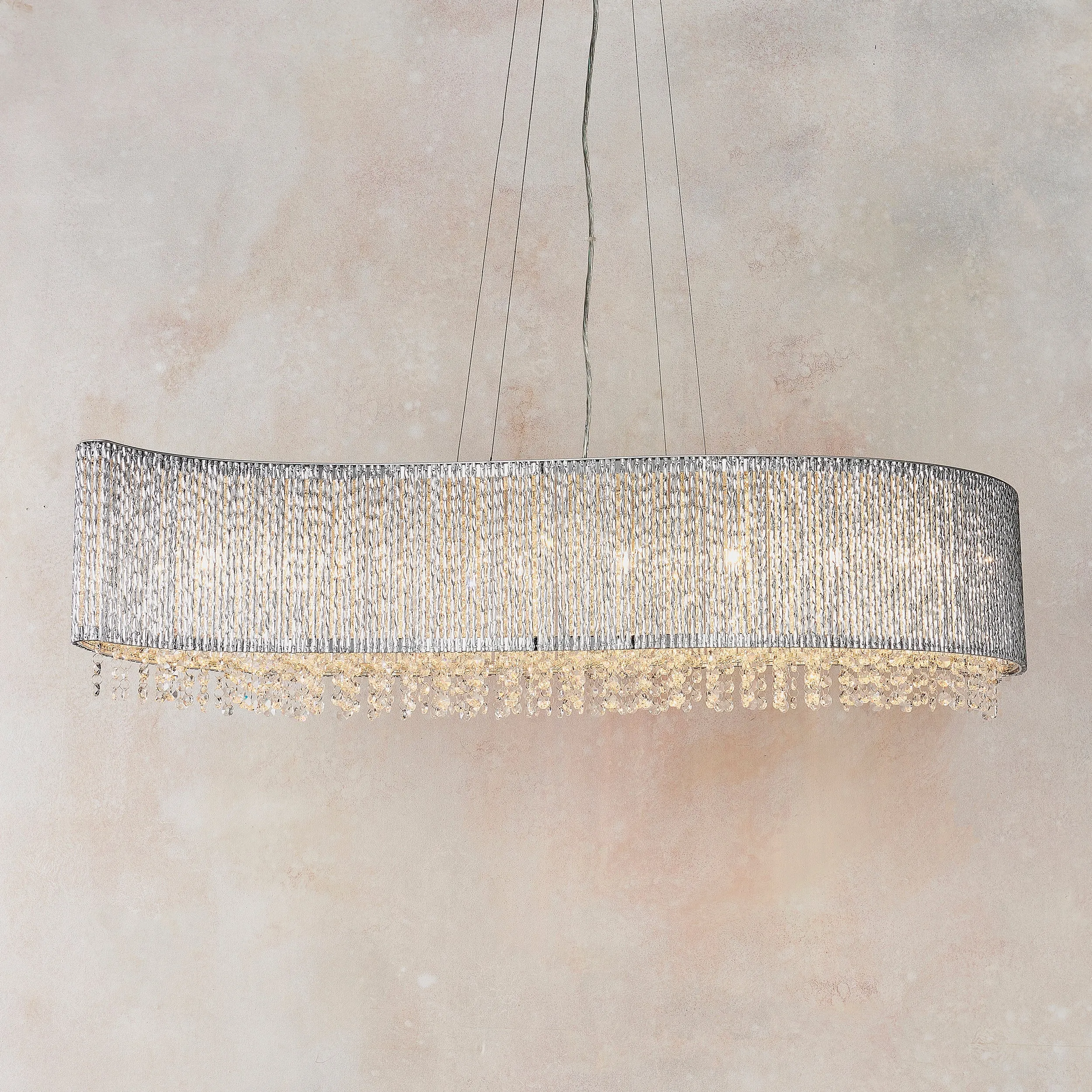 Endon 81979 Galina 8lt Pendant Chrome plate & clear crystal 8 x 25W G9 clear capsule (Required)