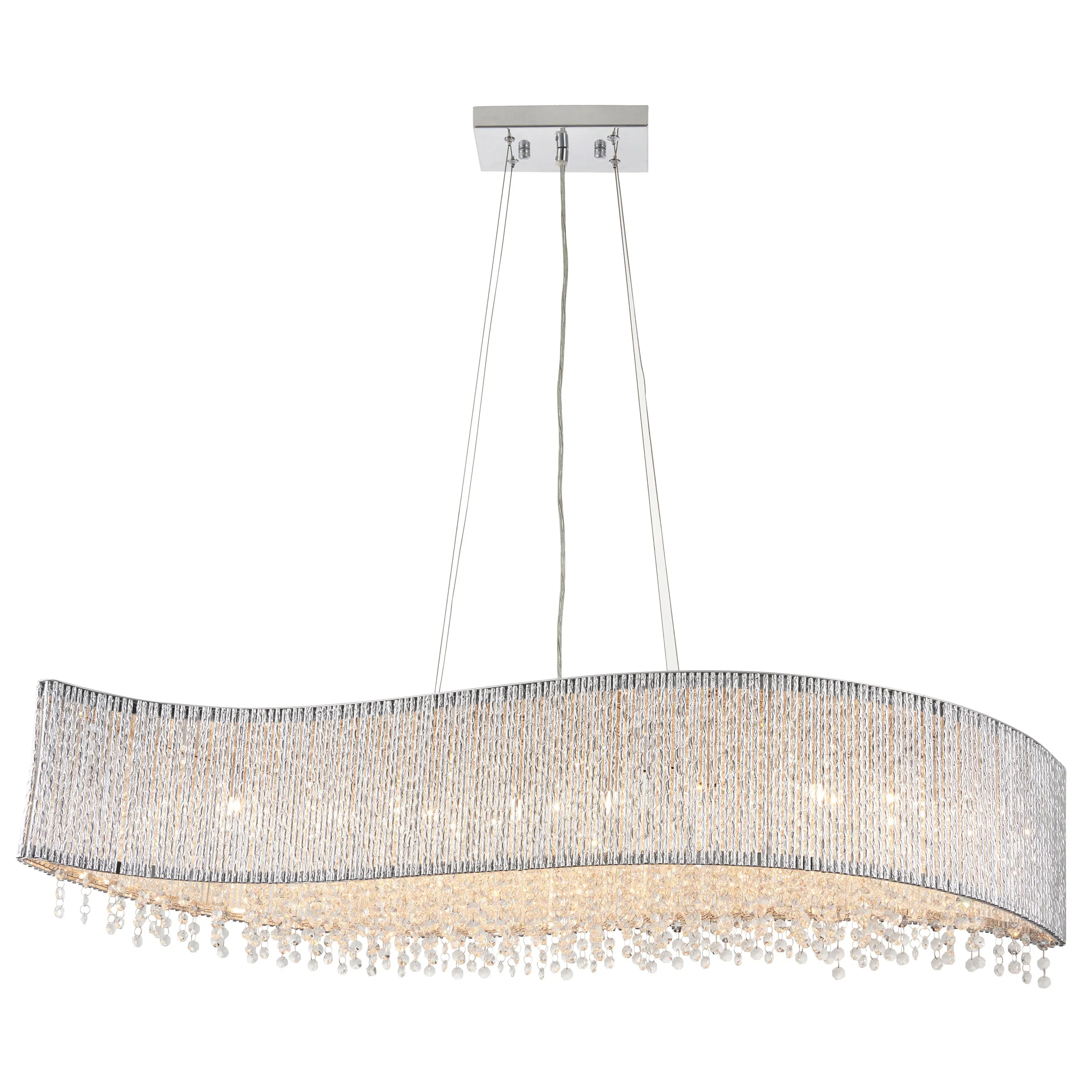 Endon 81979 Galina 8lt Pendant Chrome plate & clear crystal 8 x 25W G9 clear capsule (Required)