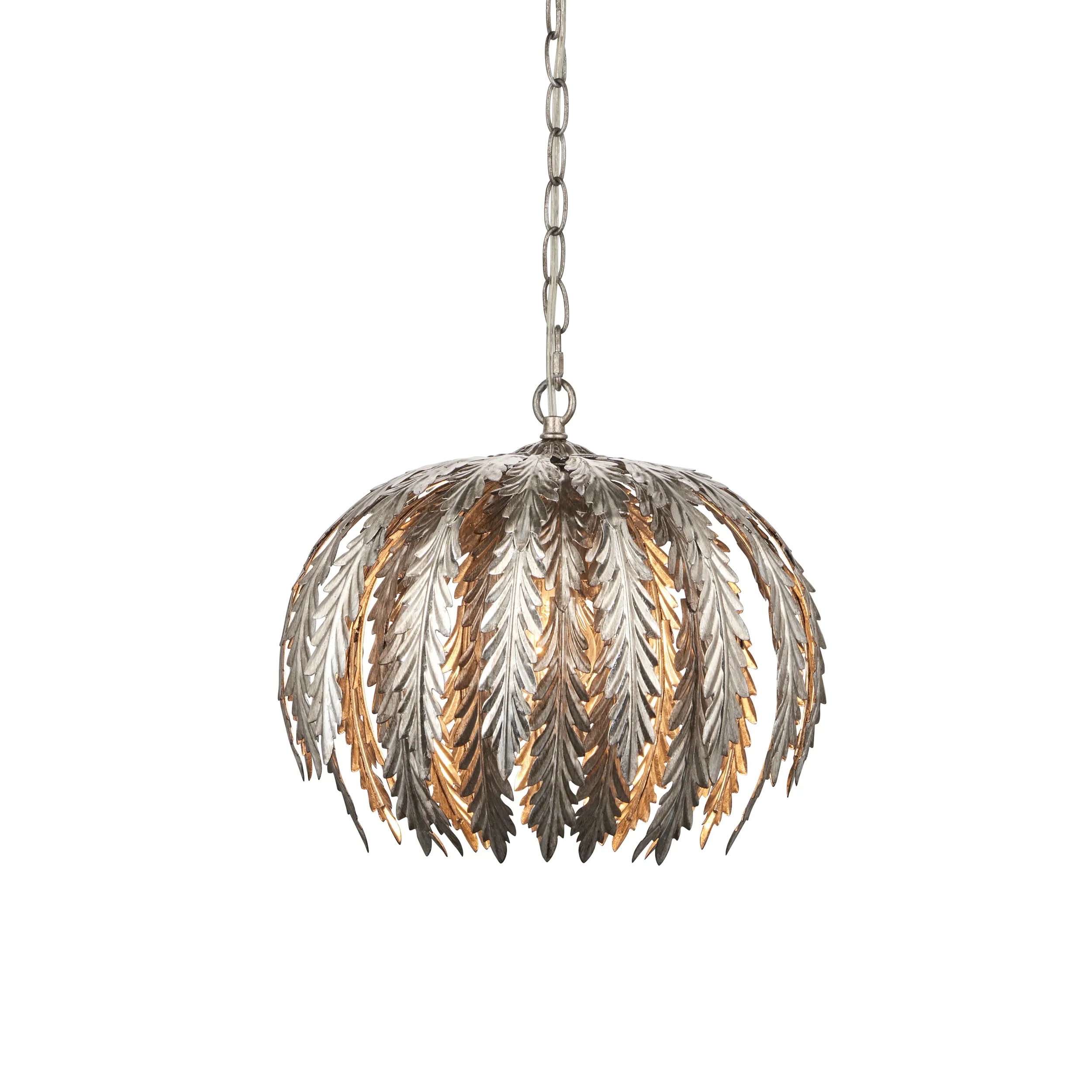 Endon 98044 Delphine 1lt Pendant Silver leaf 10W LED E27 (Required)