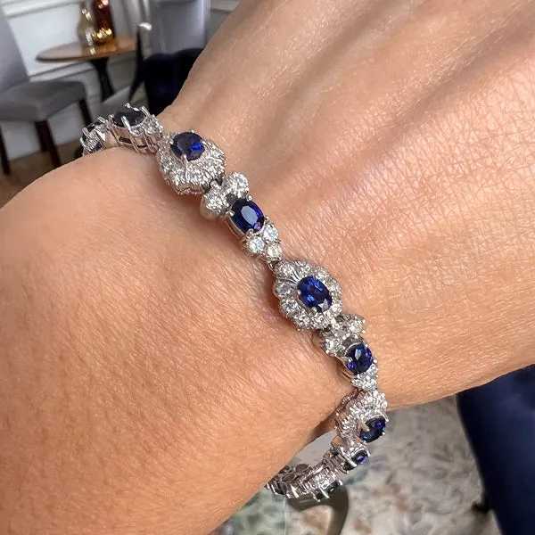 Estate Sapphire & Diamond Bracelet