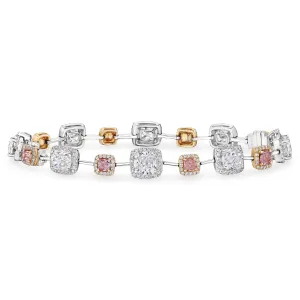 Fancy Cut Pink and White Diamond Bracelet, 8 CT