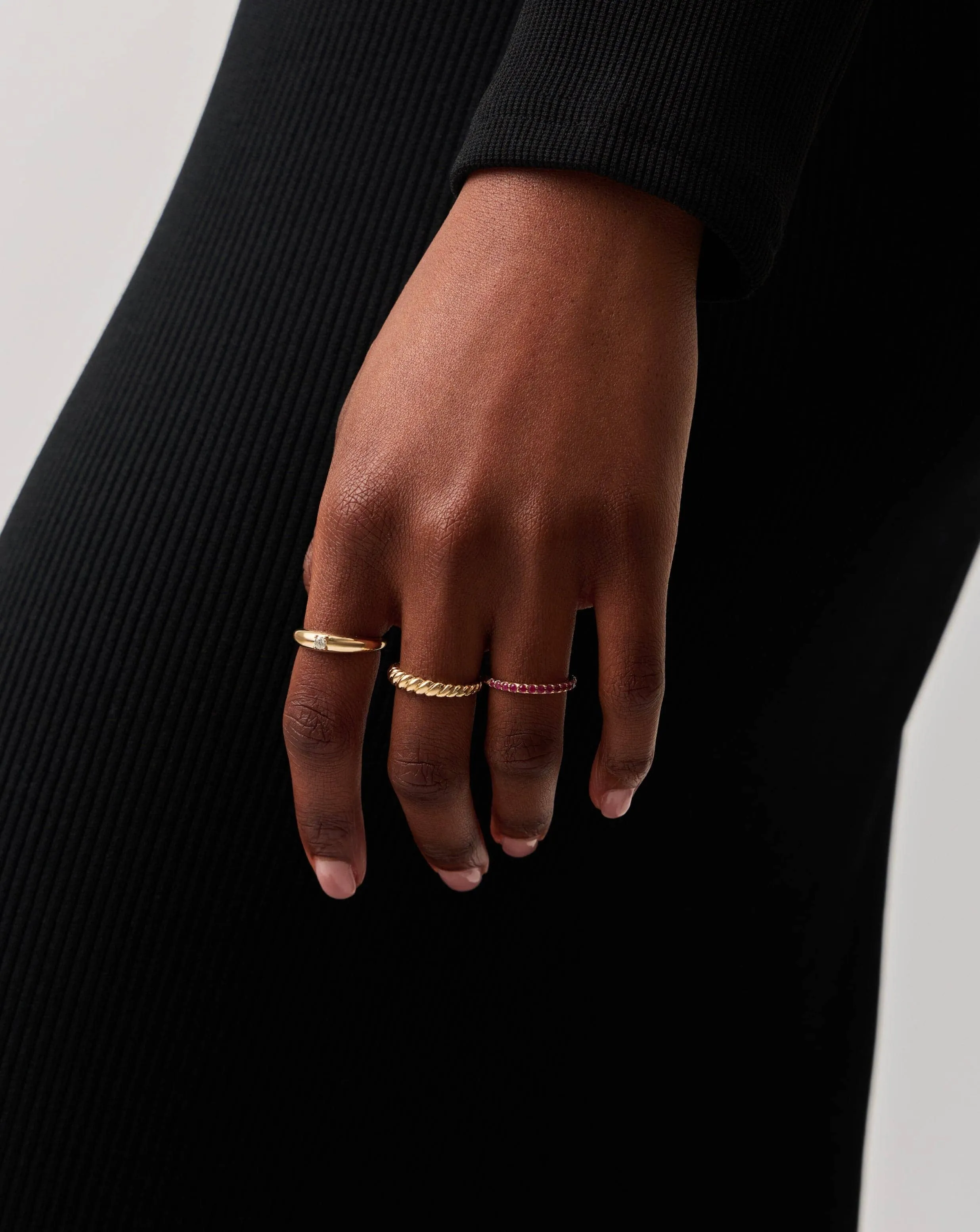 Fine Single Diamond Classic Dome Ring | 14k Solid Gold/Diamond
