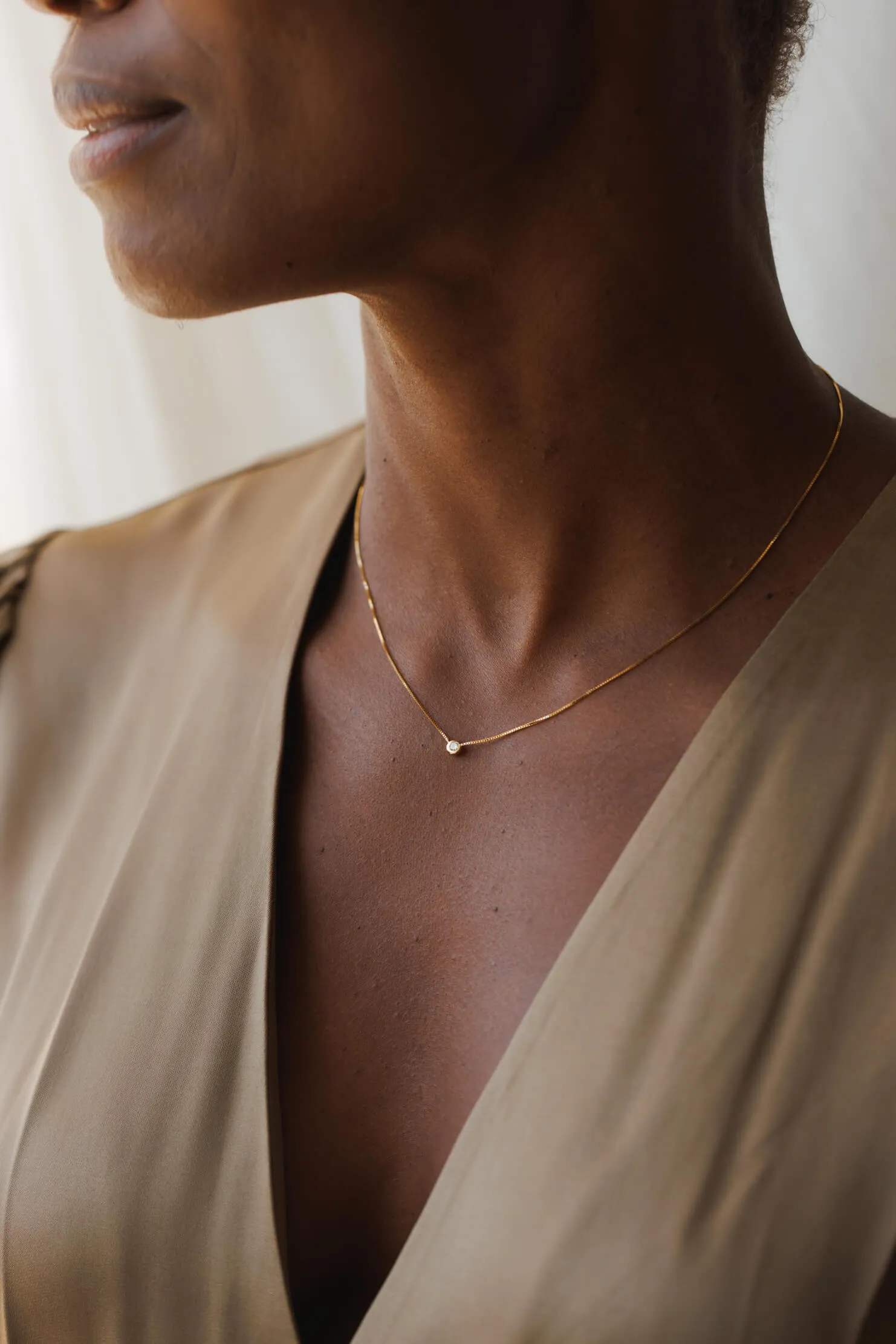 Gaia Diamond Solitaire Necklace