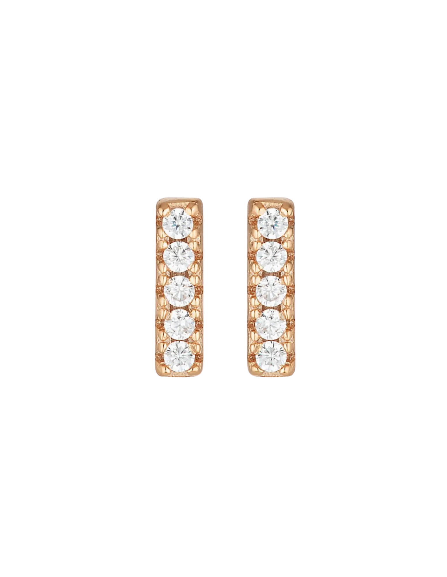 Georgini Alina Stud Earrings w/ CZ - Rose Gold