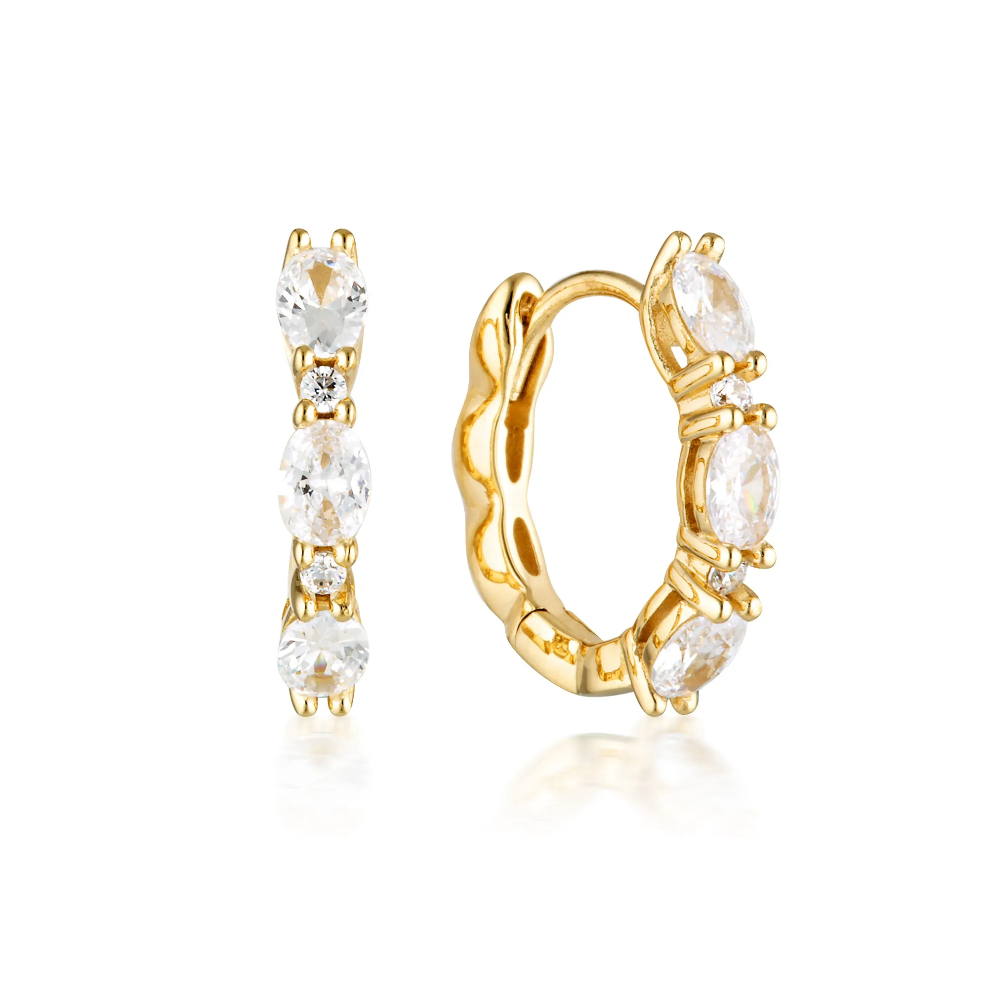 Georgini Aurora Gold Plated Sterling Silver Glimmer Hoop Earrings