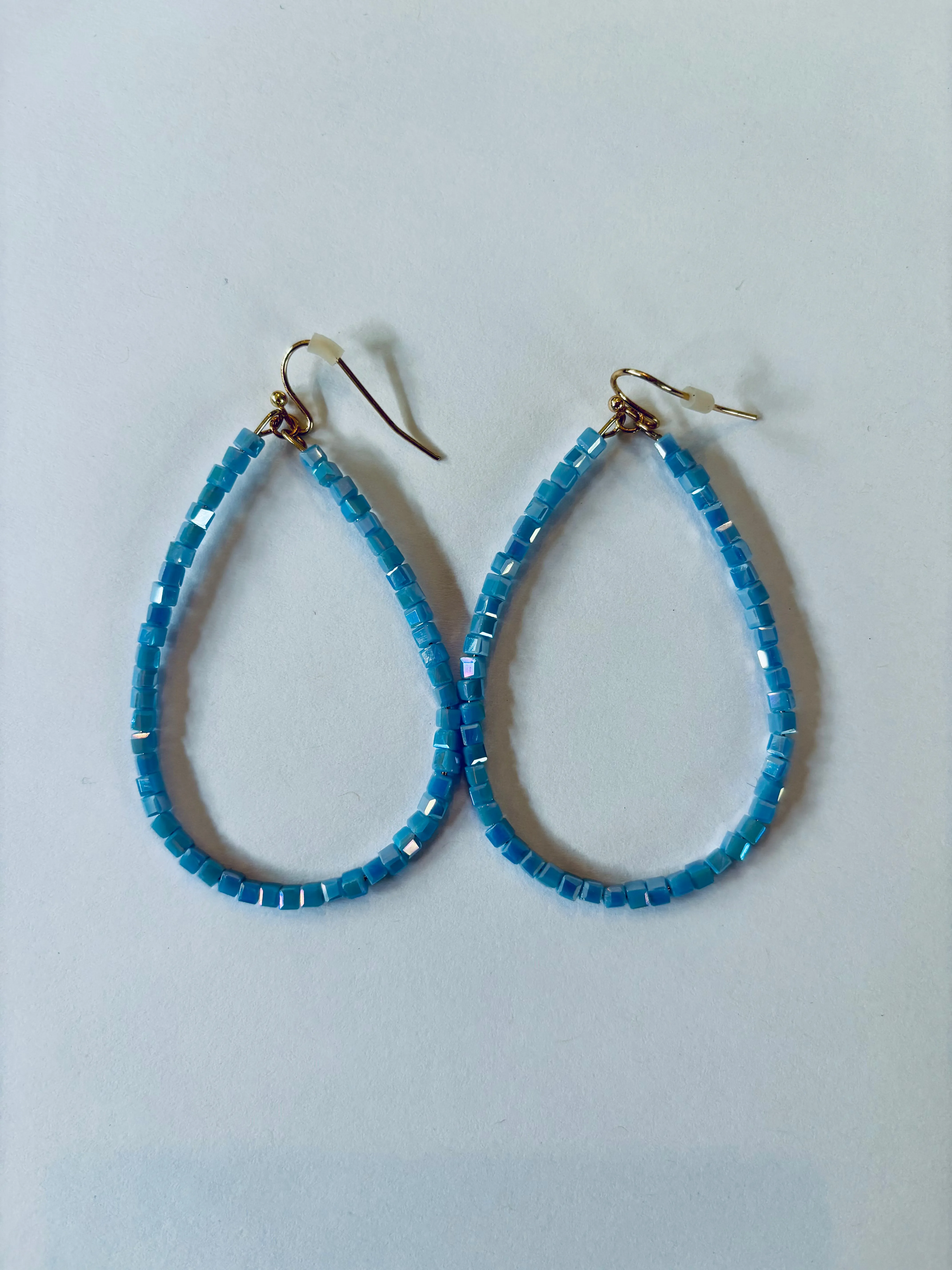 GLASS BEAD TEARDROP EARRINGS