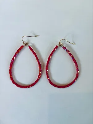 GLASS BEAD TEARDROP EARRINGS