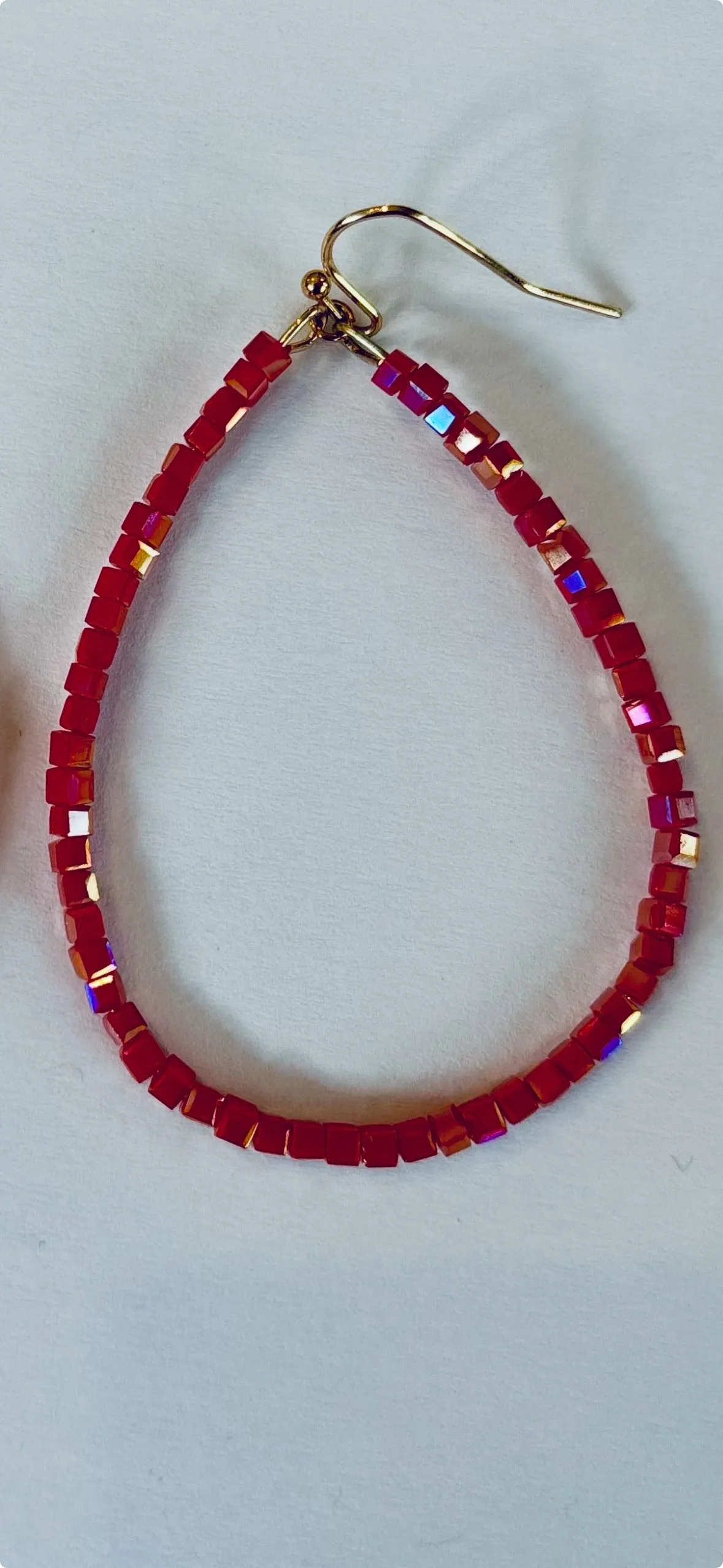 GLASS BEAD TEARDROP EARRINGS