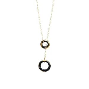 Glass Rings Lariat Necklace