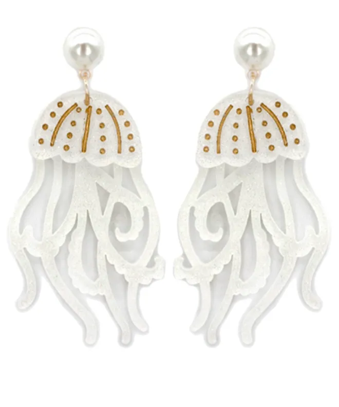 Glitter Jellyfish Earrings