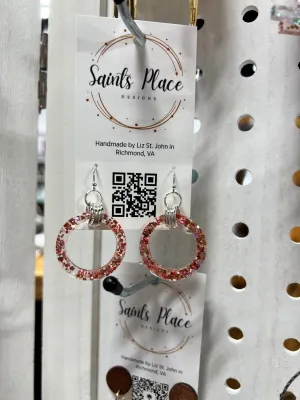 Glitter resin hoop earrings