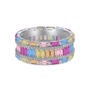 [Goodv]Dazzling Colorful Radiant Cut Party Ring