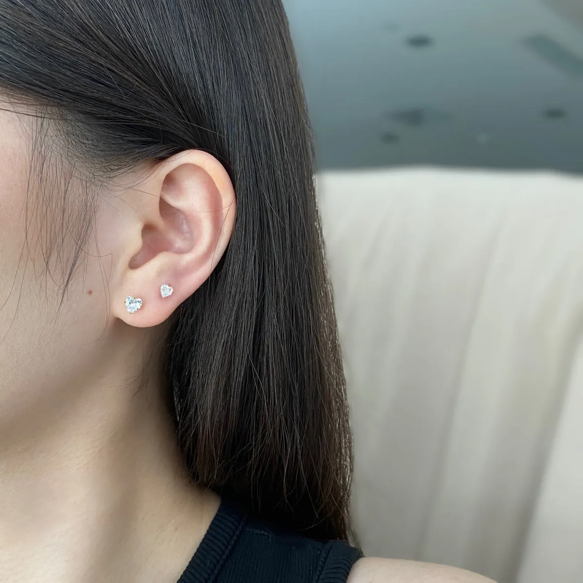 [Goodv]Sparkling Heart Shaped Simple Earrings