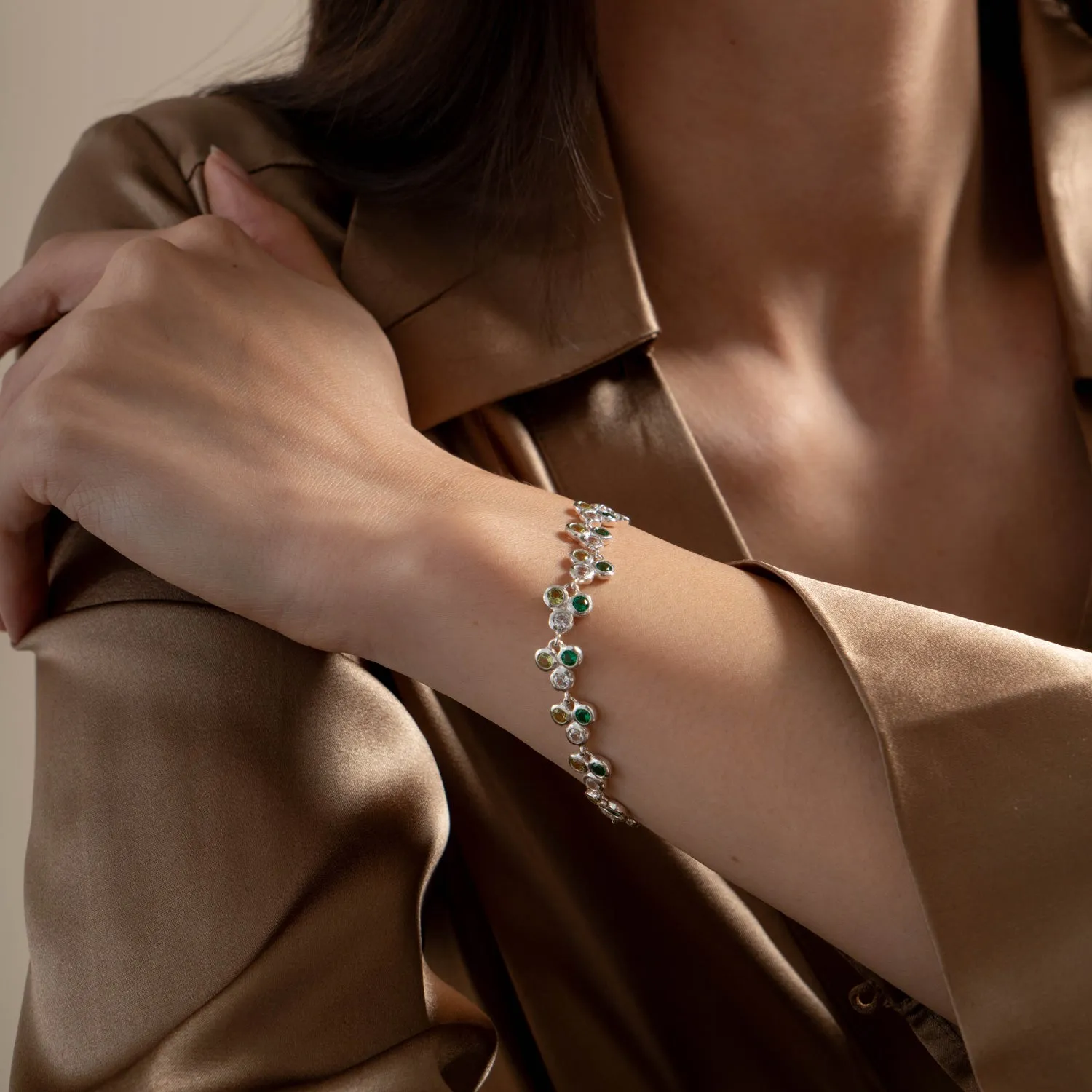 Greens Trio Array Line Bracelet