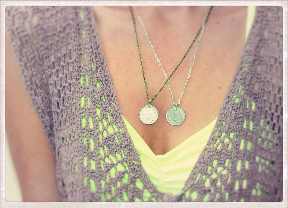 Gypsy Coin Necklace Indian Money Coin Necklace Copper Gold Silver Brass