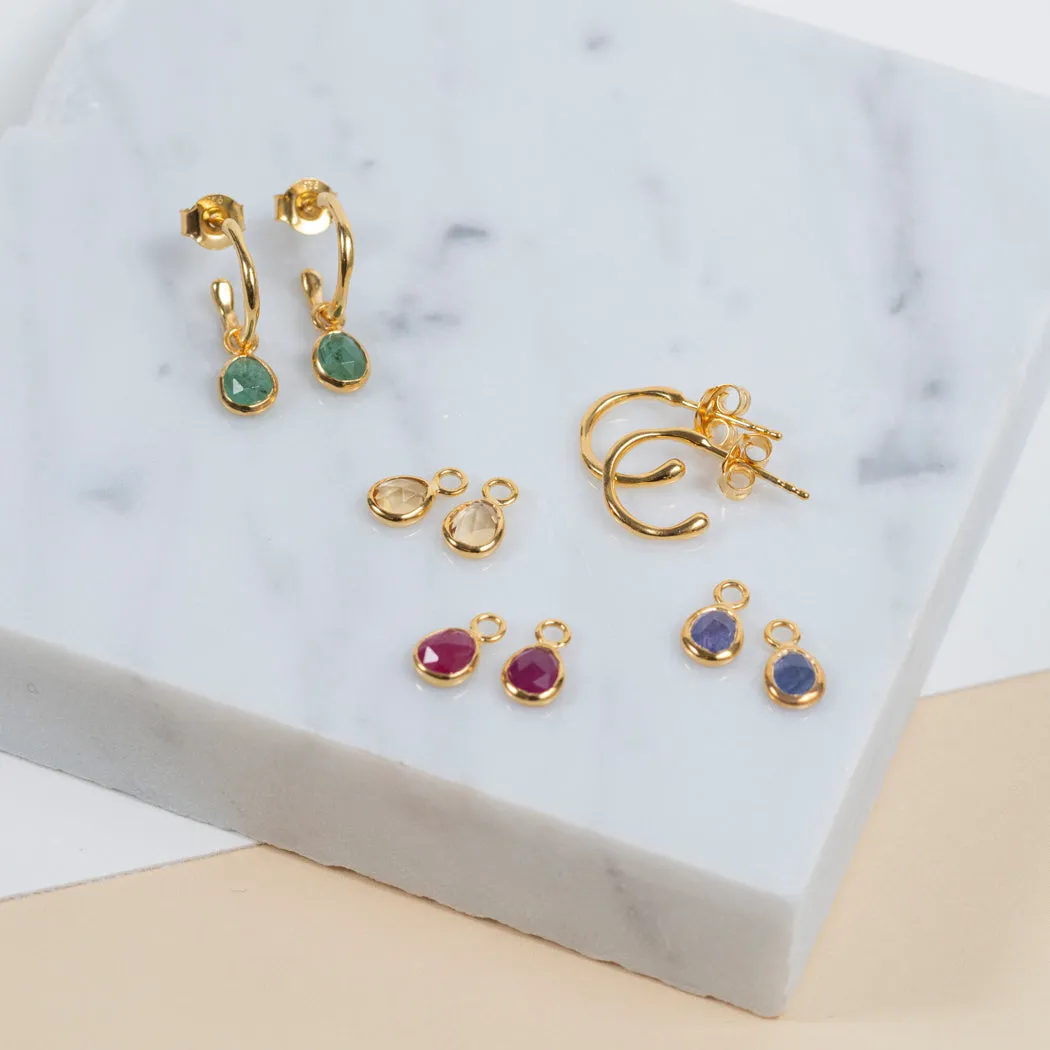 Hampton Emerald & Gold Vermeil Interchangeable Gemstone Drops