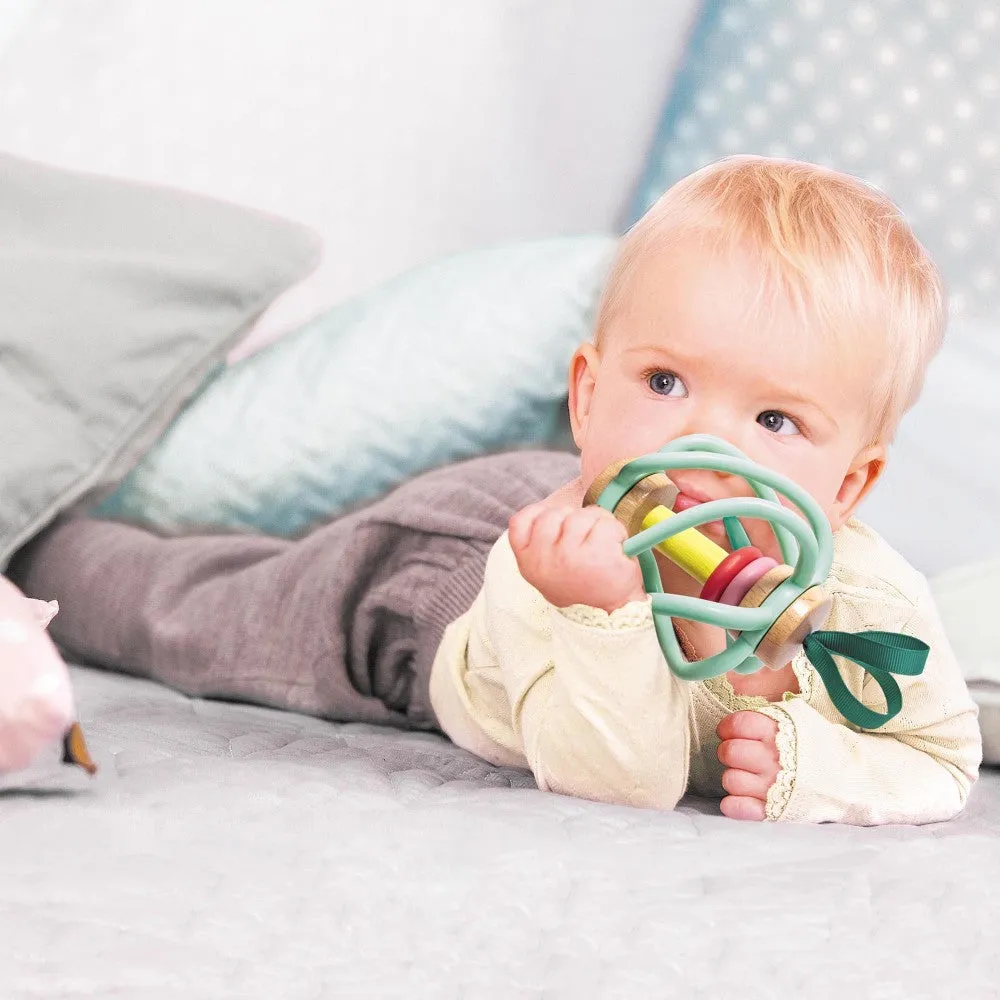Hape Apple Grab Toy – Green-Yellow-Red Teether Baby Toy