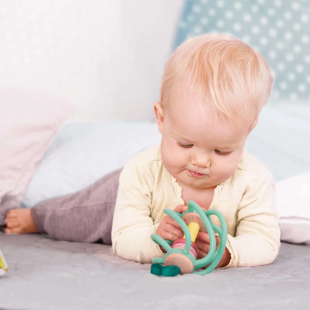 Hape Apple Grab Toy – Green-Yellow-Red Teether Baby Toy