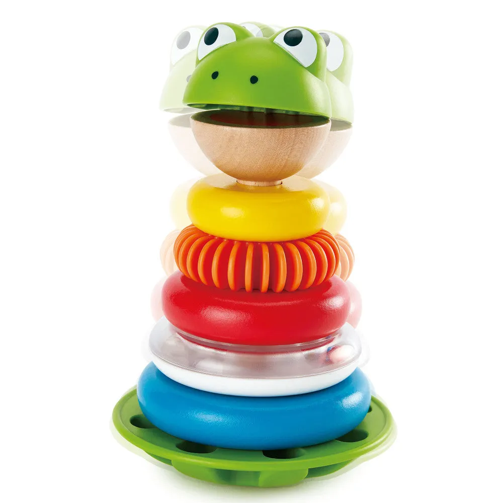 Hape Mr. Frog Stacking Rings - Colorful Learning Toy with Wobbling Base