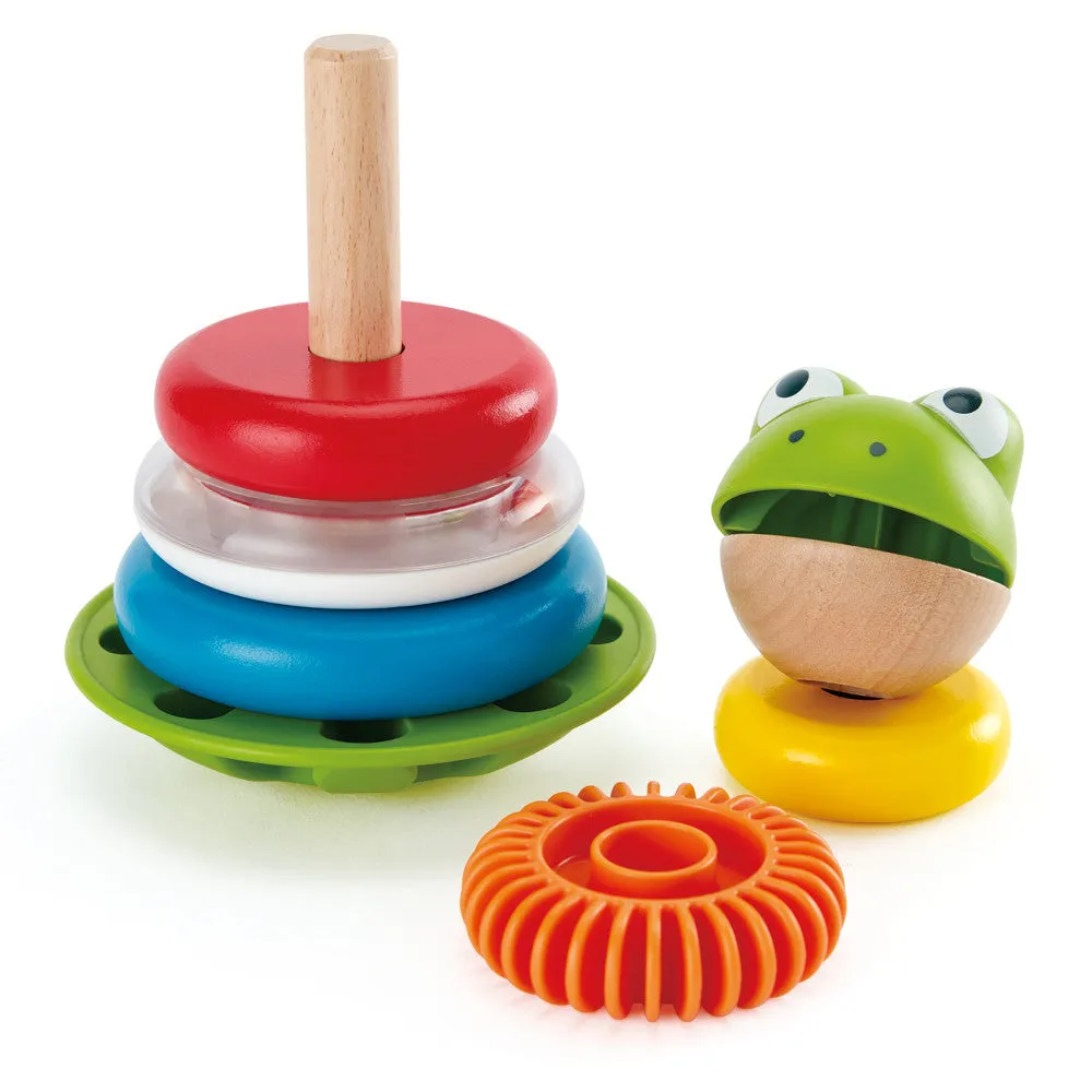 Hape Mr. Frog Stacking Rings - Colorful Learning Toy with Wobbling Base