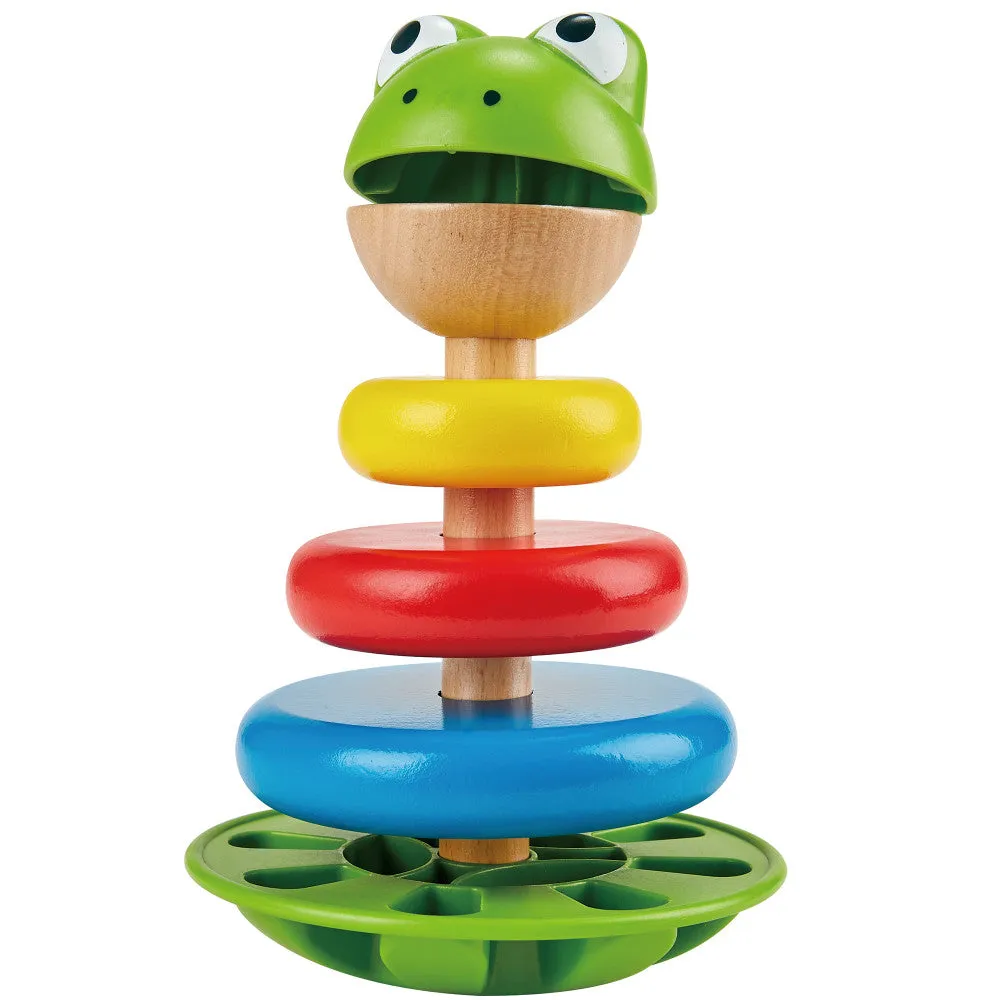 Hape Mr. Frog Stacking Rings - Colorful Learning Toy with Wobbling Base